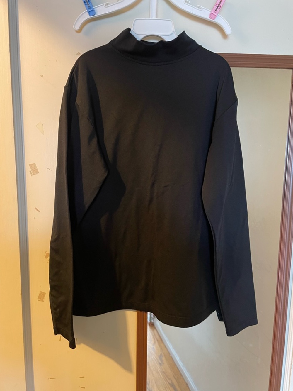 Classic Black Long Sleeve Mock Neck Top
